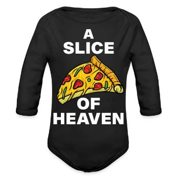 A Slice of Heaven - Organic Long Sleeve Baby Bodysuit - black - Front