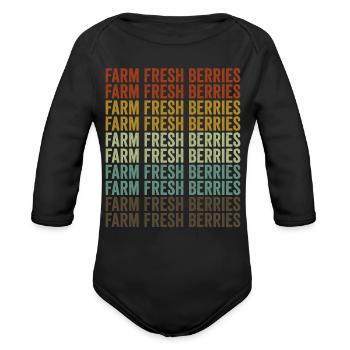 Farm Fresh Berries Farmer Berries - Organic Long Sleeve Baby Bodysuit - black - Front