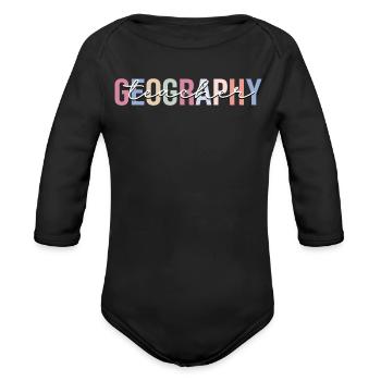 Professeur de géographie Géographe - Cache-couche à manches longues bio - noir - Devant