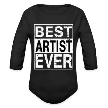 Best Artist Ever Artist Gift - Organic Long Sleeve Baby Bodysuit - black - Front