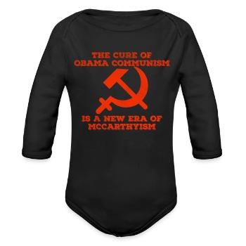 The cure of Obama communism is a new era of McCart - Organic Long Sleeve Baby Bodysuit - black - Front