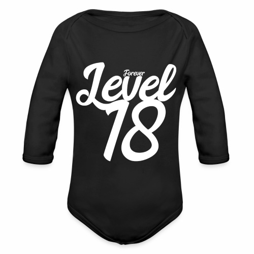 Forever Level 18 Gamer Birthday Gift Ideas - Organic Long Sleeve Baby Bodysuit
