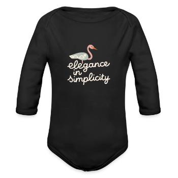 Elegance in simplicity - Organic Long Sleeve Baby Bodysuit - black - Front