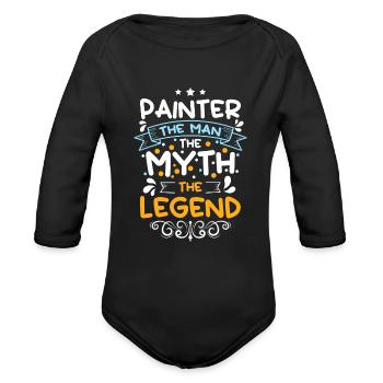 Paint Profession Renovating Craft - Organic Long Sleeve Baby Bodysuit - black - Front