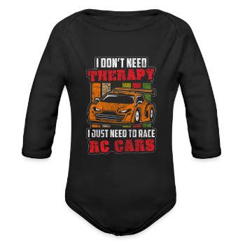 Rc Car Remote Controlled Car Remote Control Hobby - Organic Long Sleeve Baby Bodysuit - black - Front