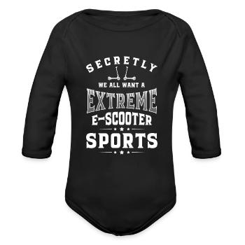 E-Scooters Electric Rider Hybrid - Organic Long Sleeve Baby Bodysuit - black - Front