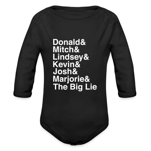 The Big Lie Name Stack - Organic Long Sleeve Baby Bodysuit