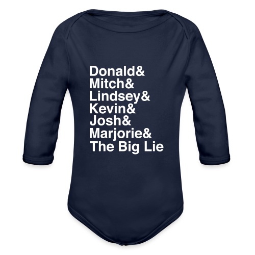 The Big Lie Name Stack - Organic Long Sleeve Baby Bodysuit
