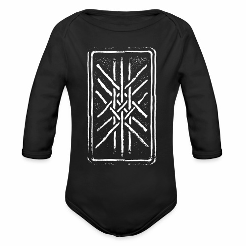 Web of Wyrd grid Skulds Web Net Bindrune symbol - Organic Long Sleeve Baby Bodysuit