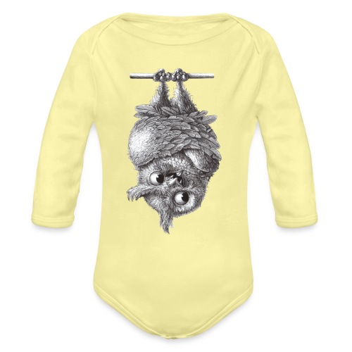 Vampire - Dracula Owl - Organic Long Sleeve Baby Bodysuit