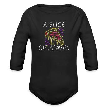 A SLICE OF HEAVEN - Organic Long Sleeve Baby Bodysuit - black - Front