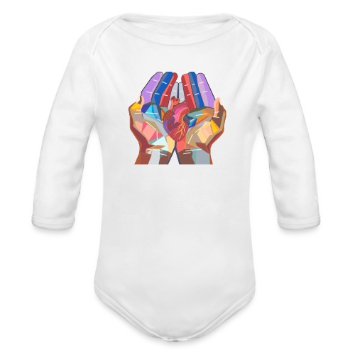 Heart in hand - Organic Long Sleeve Baby Bodysuit