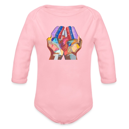 Heart in hand - Organic Long Sleeve Baby Bodysuit
