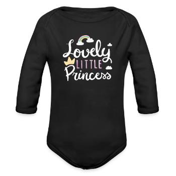 LITTLE PRINCESS - Organic Long Sleeve Baby Bodysuit - black - Front