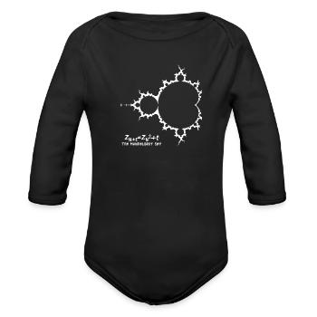 Fractal The Mandelbrot Set Math Formula - Organic Long Sleeve Baby Bodysuit - black - Front