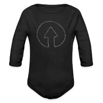 Arrow Doodle - Organic Long Sleeve Baby Bodysuit - black - Front