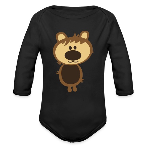 Oversized Weirdo Bear Creature - Organic Long Sleeve Baby Bodysuit