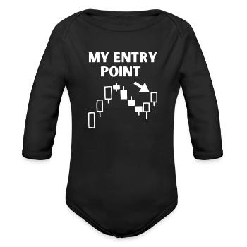 My Entry Point - Organic Long Sleeve Baby Bodysuit - black - Front