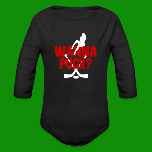 Wanna Puck? - Organic Long Sleeve Baby Bodysuit