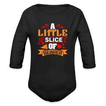 A Little Slice Of Heaven - Organic Long Sleeve Baby Bodysuit - black - Front