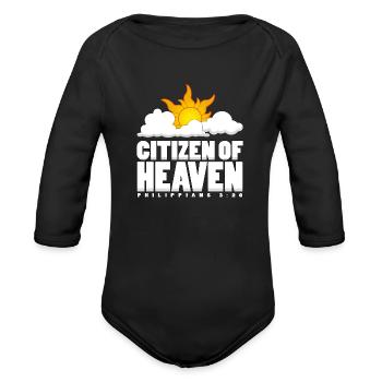Citizen Of Heaven - Organic Long Sleeve Baby Bodysuit - black - Front