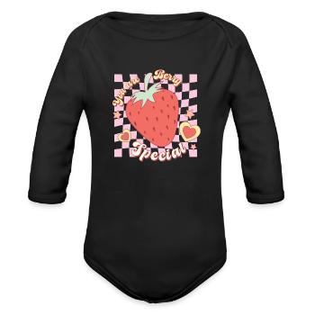 You Are Berry Special - Organic Long Sleeve Baby Bodysuit - black - Front