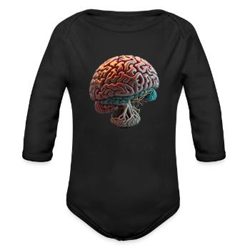 Cerveau - Cache-couche à manches longues bio - noir - Devant