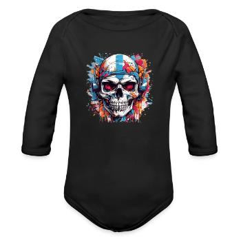 Crane Artistic - Organic Long Sleeve Baby Bodysuit - black - Front