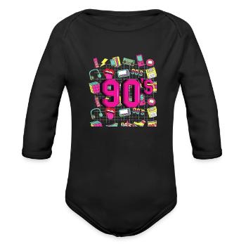 Element 90s - Organic Long Sleeve Baby Bodysuit - black - Front