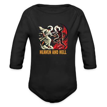 Heaven and hell - Organic Long Sleeve Baby Bodysuit - black - Front