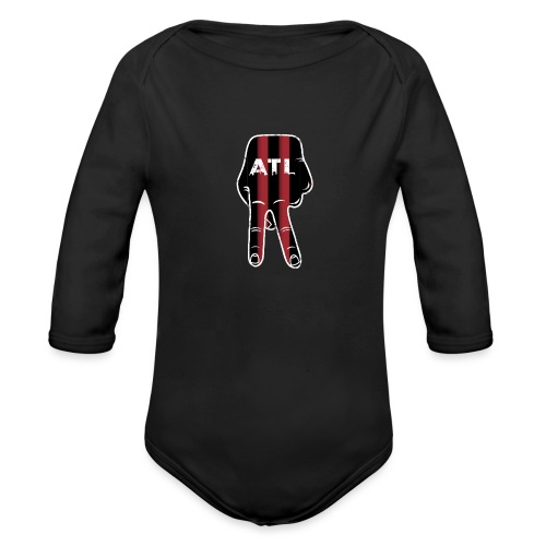 Peace Up, A-Town Down, Five Stripes! - Organic Long Sleeve Baby Bodysuit