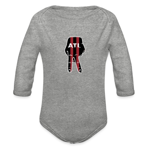 Peace Up, A-Town Down, Five Stripes! - Organic Long Sleeve Baby Bodysuit