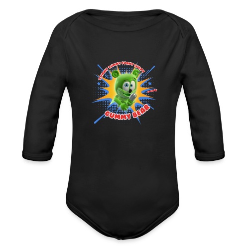 Funny Lucky Gummy Bear - Organic Long Sleeve Baby Bodysuit