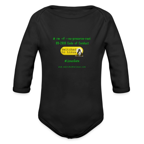 rm Linux Code of Conduct - Organic Long Sleeve Baby Bodysuit