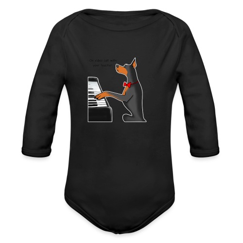 On video call with your teacher - Organic Long Sleeve Baby Bodysuit