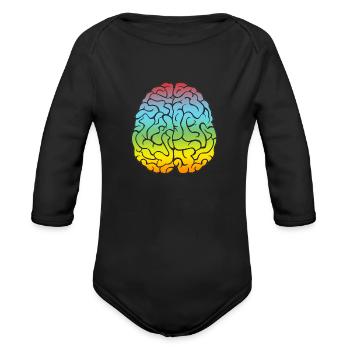 Conception du cerveau - Cache-couche à manches longues bio - noir - Devant