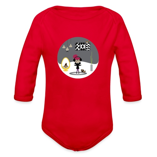 Stylish Girl Grooving to Her Own Beat - Organic Long Sleeve Baby Bodysuit