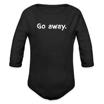 Go Away - Organic Long Sleeve Baby Bodysuit - black - Front