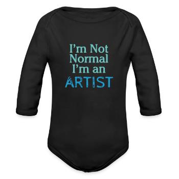 ARTIST - Organic Long Sleeve Baby Bodysuit - black - Front