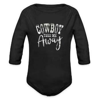 Take Me Away - Organic Long Sleeve Baby Bodysuit - black - Front
