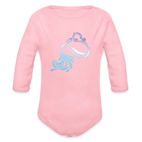 Aquarius Zodiac Air Sign Water Bearer Logo - Organic Long Sleeve Baby Bodysuit