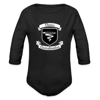 Chaos coordinator - Organic Long Sleeve Baby Bodysuit - black - Front