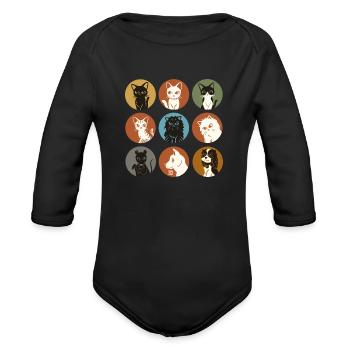 Pretty Friends - Organic Long Sleeve Baby Bodysuit - black - Front