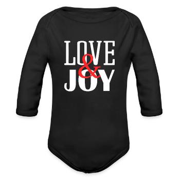 Love Joy - Organic Long Sleeve Baby Bodysuit - black - Front