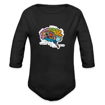 Anatomie du cerveau Sticker - Cache-couche à manches longues bio - noir - Devant