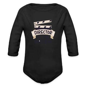 Director in the Making - Organic Long Sleeve Baby Bodysuit - black - Front
