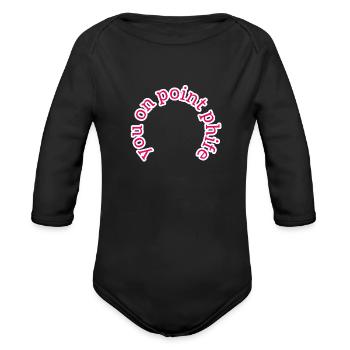 You on point phife - Organic Long Sleeve Baby Bodysuit - black - Front