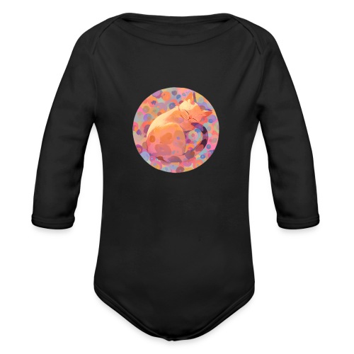 Sleeping Cat - Organic Long Sleeve Baby Bodysuit