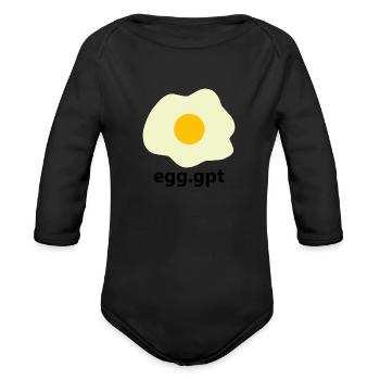 egg gpt - Organic Long Sleeve Baby Bodysuit - black - Front