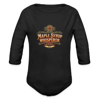 Maple Syrup Whisperer - Organic Long Sleeve Baby Bodysuit - black - Front
